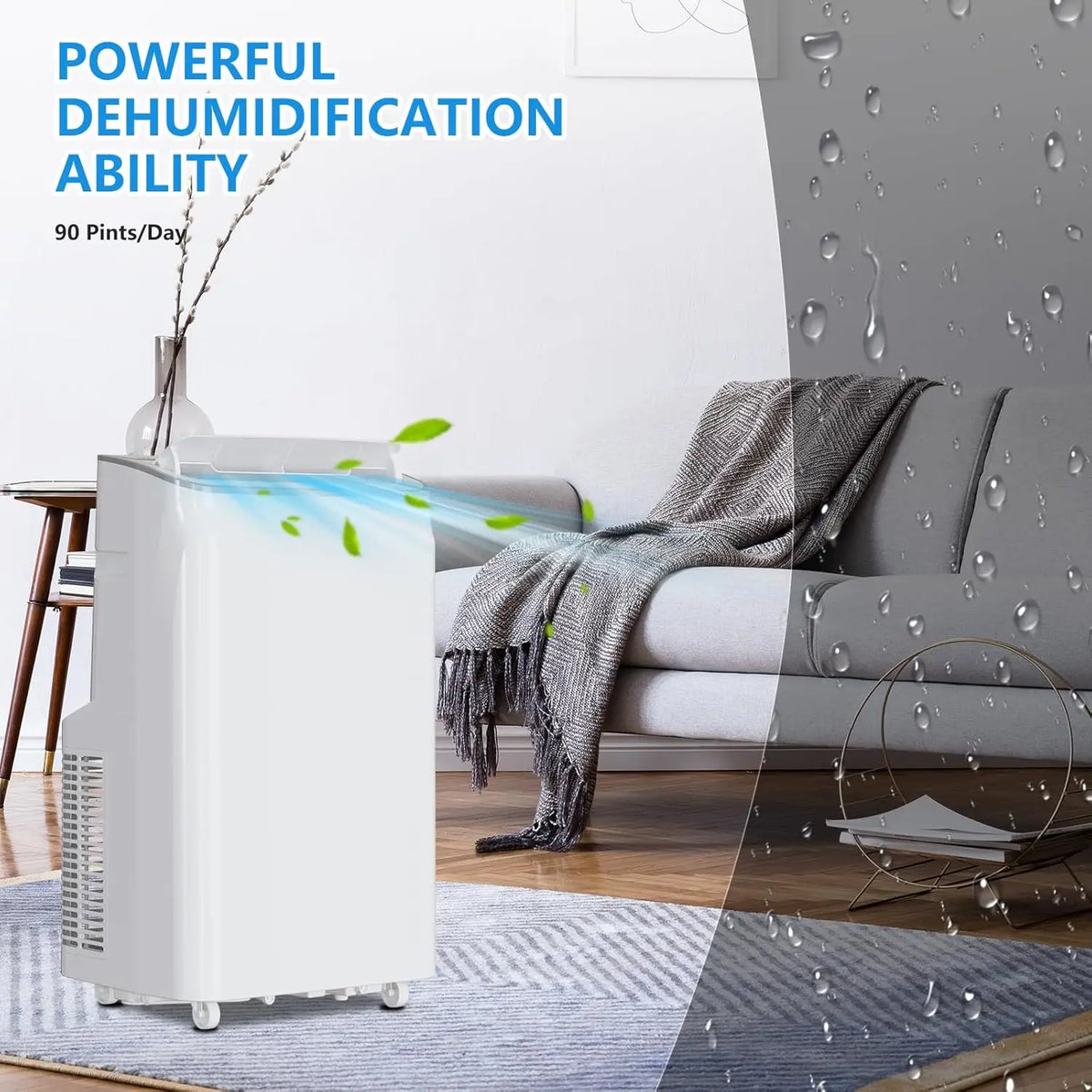14000 BTU Portable Air Conditioners with Remote Control for Rooms, 3 in 1 Portable AC Unit with Cooling/Dehumidifying/Fan Mode