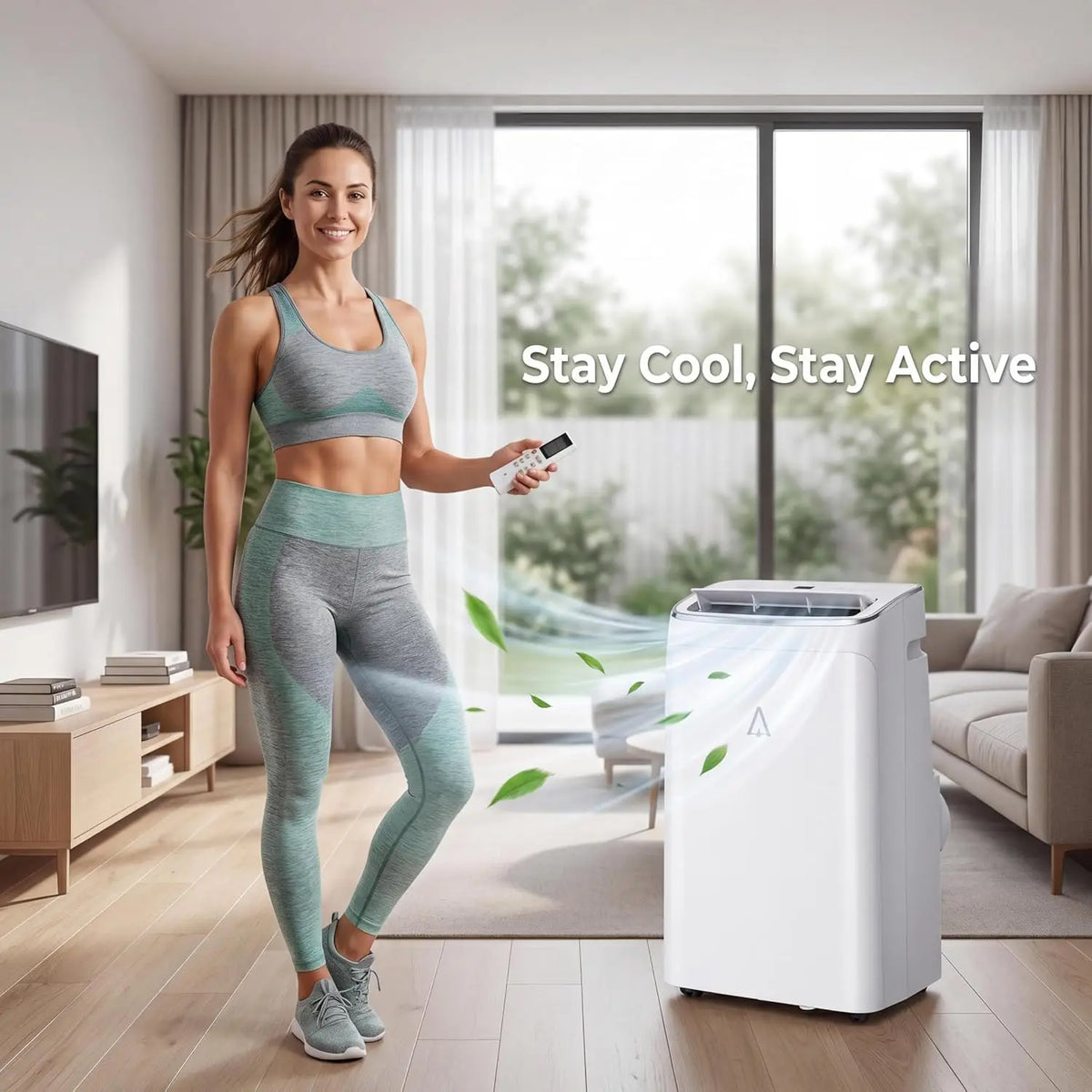 14000 BTU Portable Air Conditioners with Remote Control for Rooms, 3 in 1 Portable AC Unit with Cooling/Dehumidifying/Fan Mode