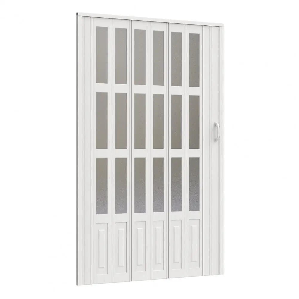 Adjustable 48-72"W x 80"H Acrylic PVC Accordion Folding Door, Single/Bi Fold Interior Door for Closet Bathroom