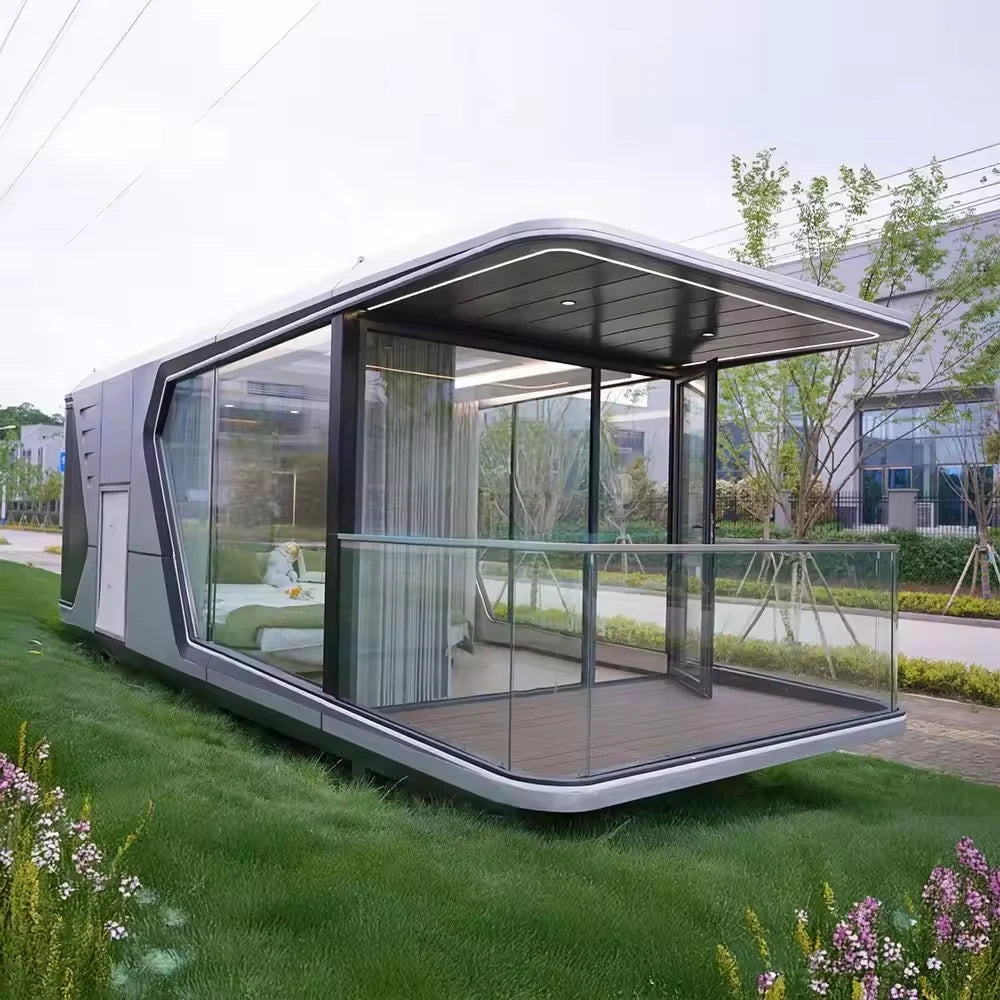 Waterproof Steel Tiny House Outdoor 20ft 40ft Multi-Scene Use Space Capsule Container Prefabricated Home