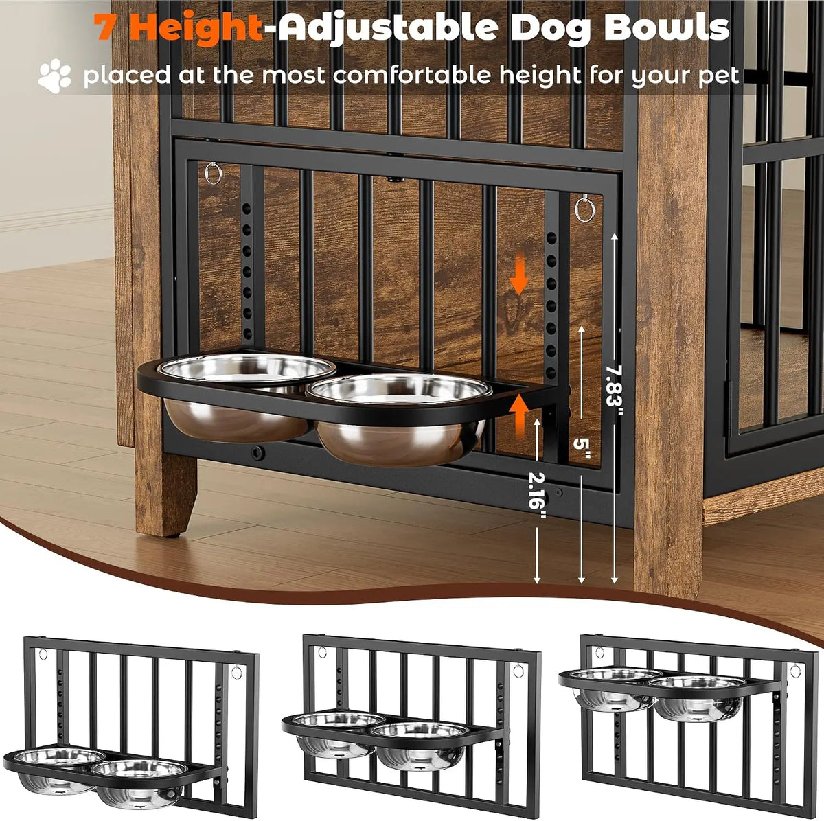 Dog Crate Furniture, 31.5" L*22.5" W*25.6" H, Brown