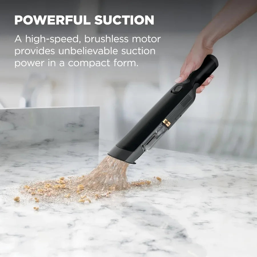 WANDVAC WV201BK Cordless Hand Vacuum, Ultra Light 1.4lbs Design, Rechargeable with Charging Dock, One-Touch Debris Empty, Multi-Surface Cleaning for Home, Car & Pet Hair