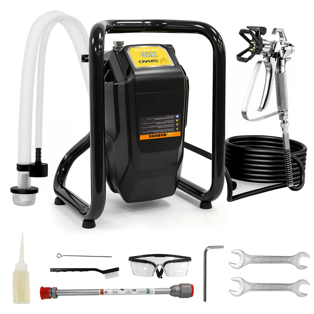 Airless Paint Sprayer|SIHAO 650W/700W Airless Paint Sprayer Pro, Electric Spray Gun Kit Adjustable Pressure with Pipe for Wall Ceiling Wood, Portable Paint Sprayer for Home DIY Interior Exterior Painting