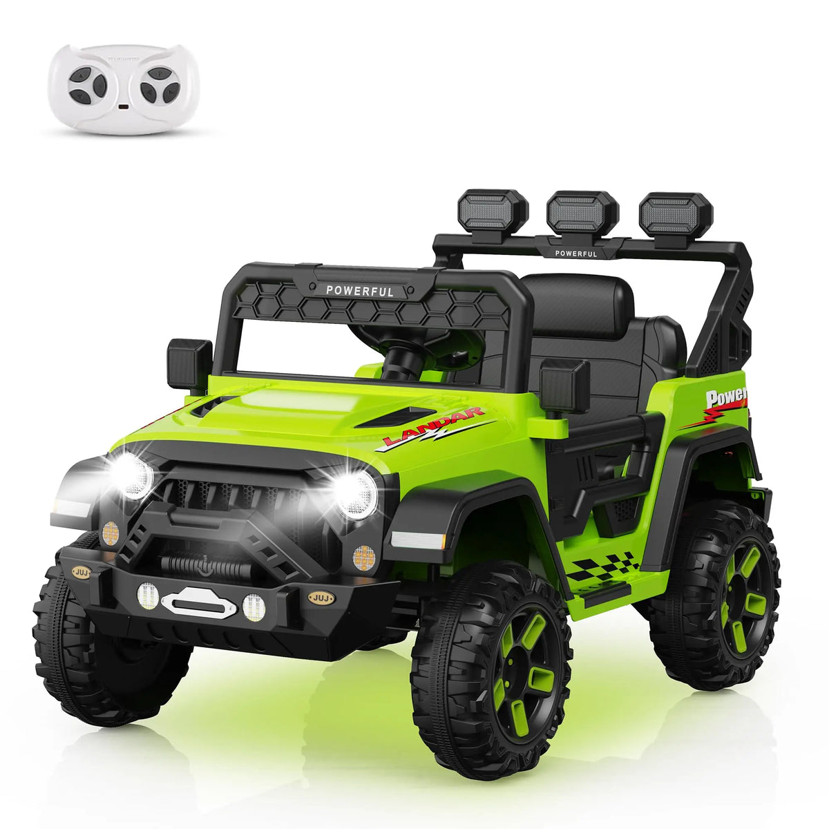12V Kids Ride Car 4 Wheeler With 2.4G Parent Remote Dual Motors EVA Tires Bluetooth Music Soft Start Electric Toy For Ages 3-6