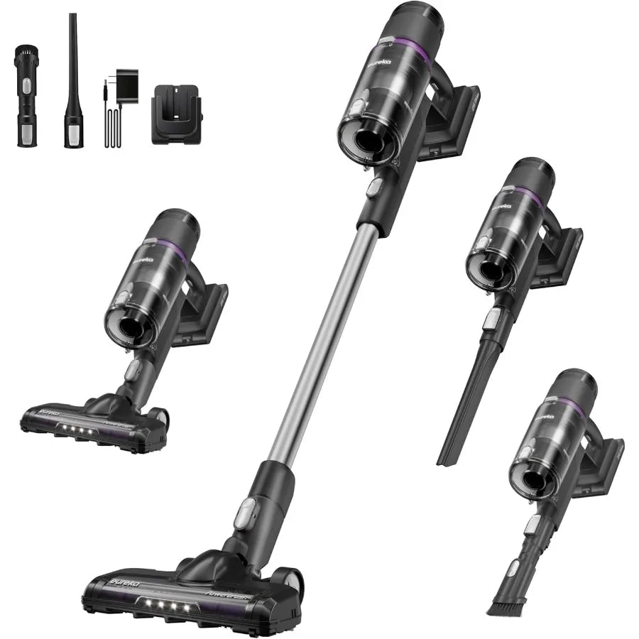 ReactiClean 200W Lightweight Cordless Stick Vacuum Cleaner, Convertible Handheld Design, Powerful Suction, Multi-Surface Cleaning for Carpet Hard Floors & Pet Hair