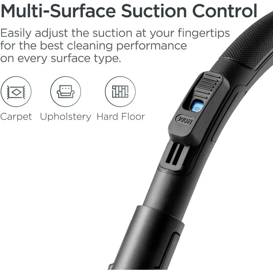 Bagless Canister Vacuum Cleaner, Lightweight Household Vacuum with Powerful Suction for Hard Floors Tile and Carpets Whole Home Cleaning
