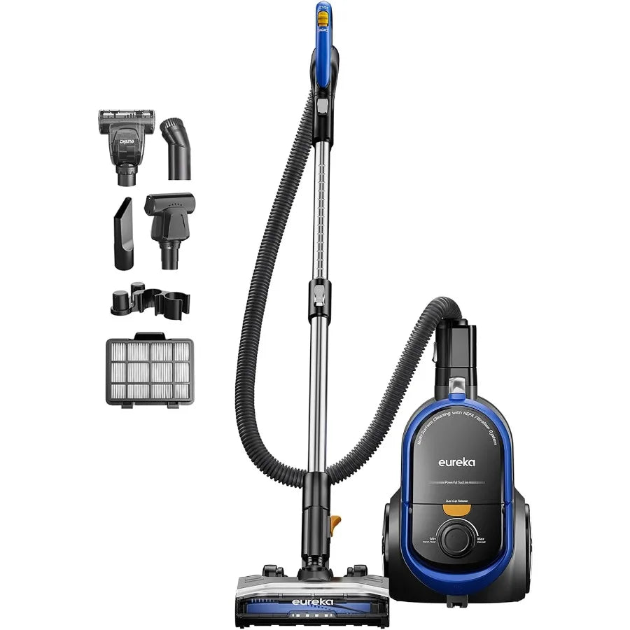 Canister Vacuum Cleaner, Household Vacuum for Home Use, Powerful Suction Vacuum for Carpet Hard Floors to Clean Dog and Cat Pet Hair