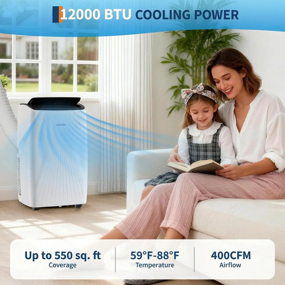 12000/14000 BTU Portable Air Conditioners, Cools Up to 550/700 Sq.Ft, 3-in-1 Free standing AC Unit with Cooling, Dehumidifier & Fan Modes, 24H Timer, Remote Control & Installation Kit