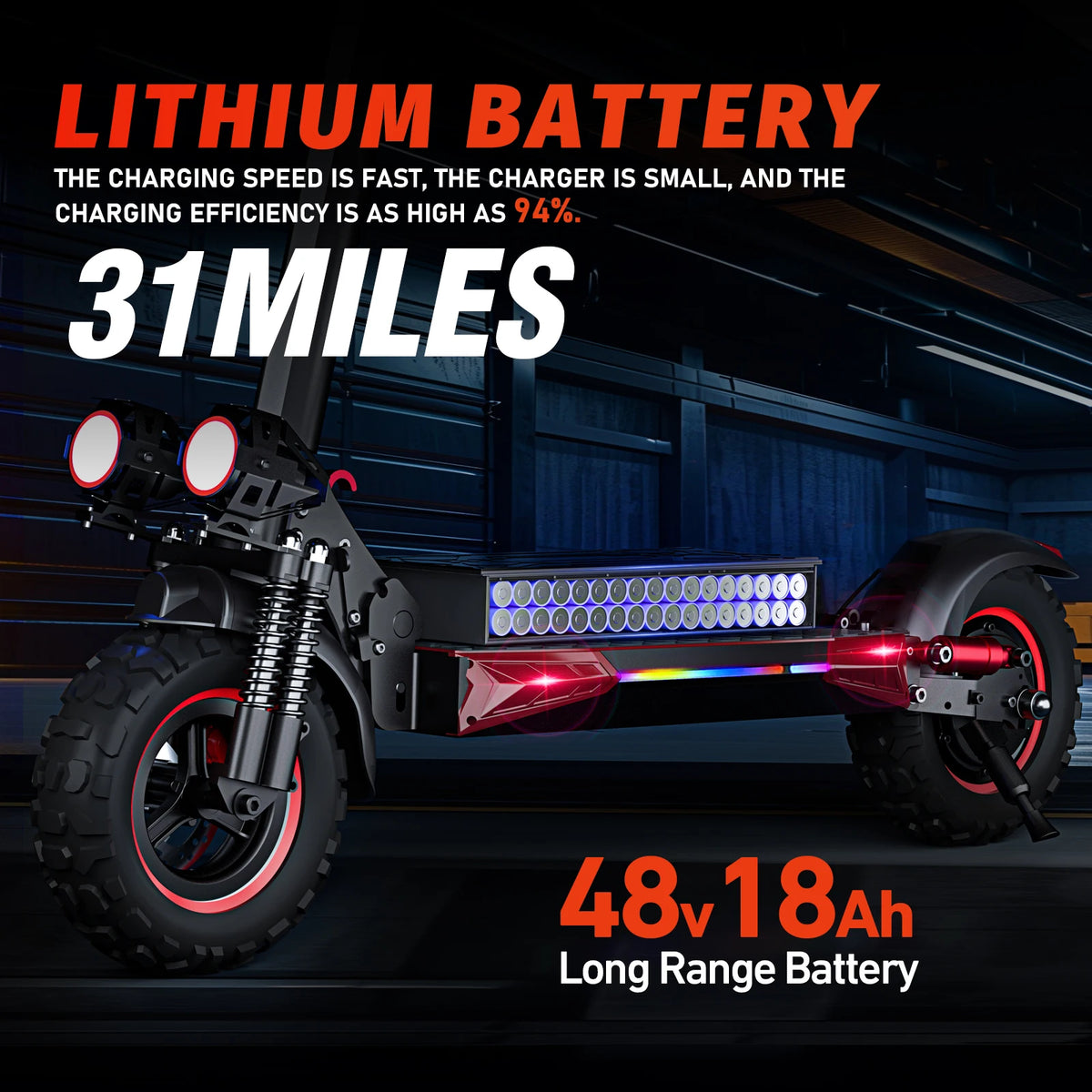 Electric Scooter 1200W Brushless Motor Aluminum Alloy Frame Foldable Waterproof Long Range Battery for Adults 11 Inch