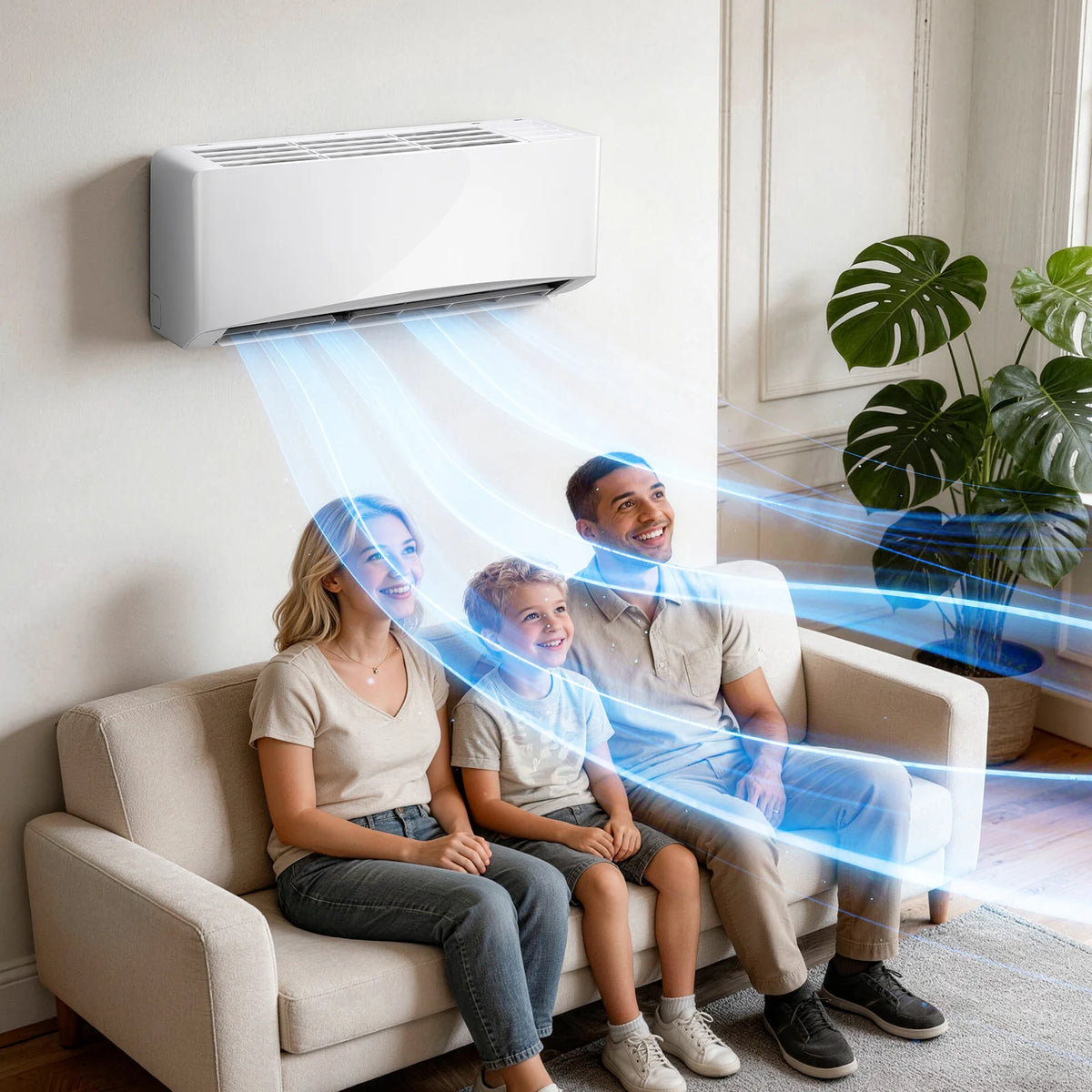 12000 BTU Mini Split Air Conditioner & Heater with Inverter, 22 SEER2 115/230V Energy Saving AC Unit Cools Rooms up to 750 Sq.Ft Remote Control Wifi, Complete Installation Kit