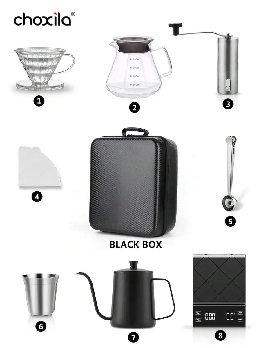 Coffee Set (Including Camping Box), No.02 Drip Coffee Set, Manual Coffee Maker Set, Portable Coffee Gift Set, Travel Coffee Acce