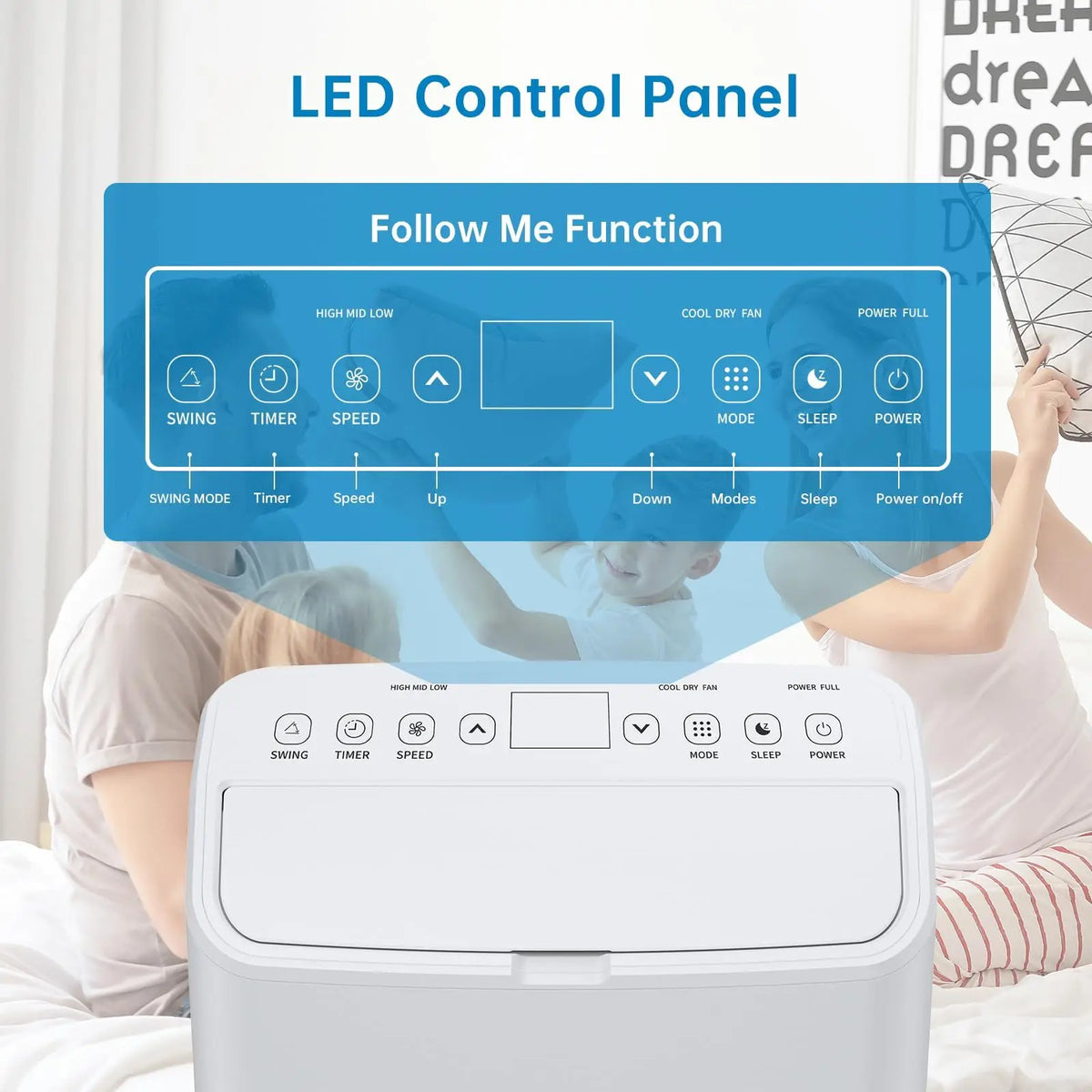 15000 BTUs Portable Air Conditioner with Cooling, Dehumidifier, Fan 3-in-1 Room Air Conditioner, 24 Hour Timer/Sleep Mode, Cools up to 850 Sq. Ft. for Home Garage Office