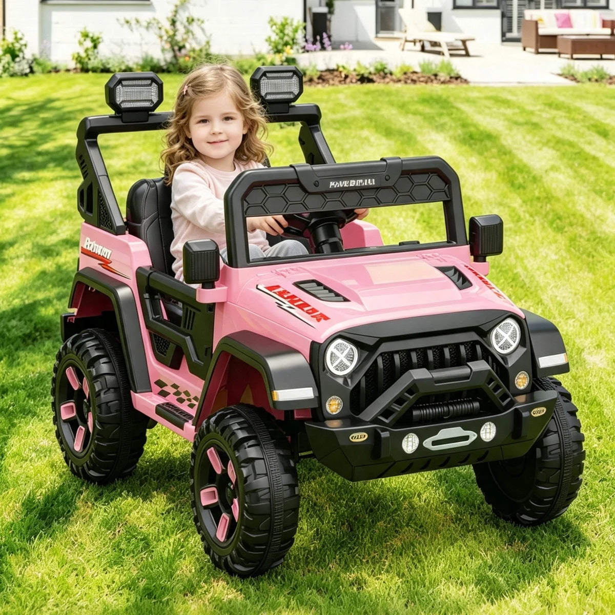 12V Kids Ride Car 4 Wheeler With 2.4G Parent Remote Dual Motors EVA Tires Bluetooth Music Soft Start Electric Toy For Ages 3-6
