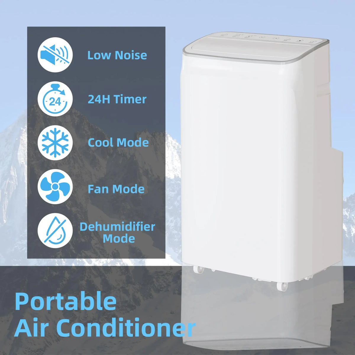 12000 BTU Efficient Cooling with Portable Air Conditioner - Portable Air Conditioner Cools Rooms Up to 450 Sq. Ft, 3-In-1 Functionality, Quiet Operation