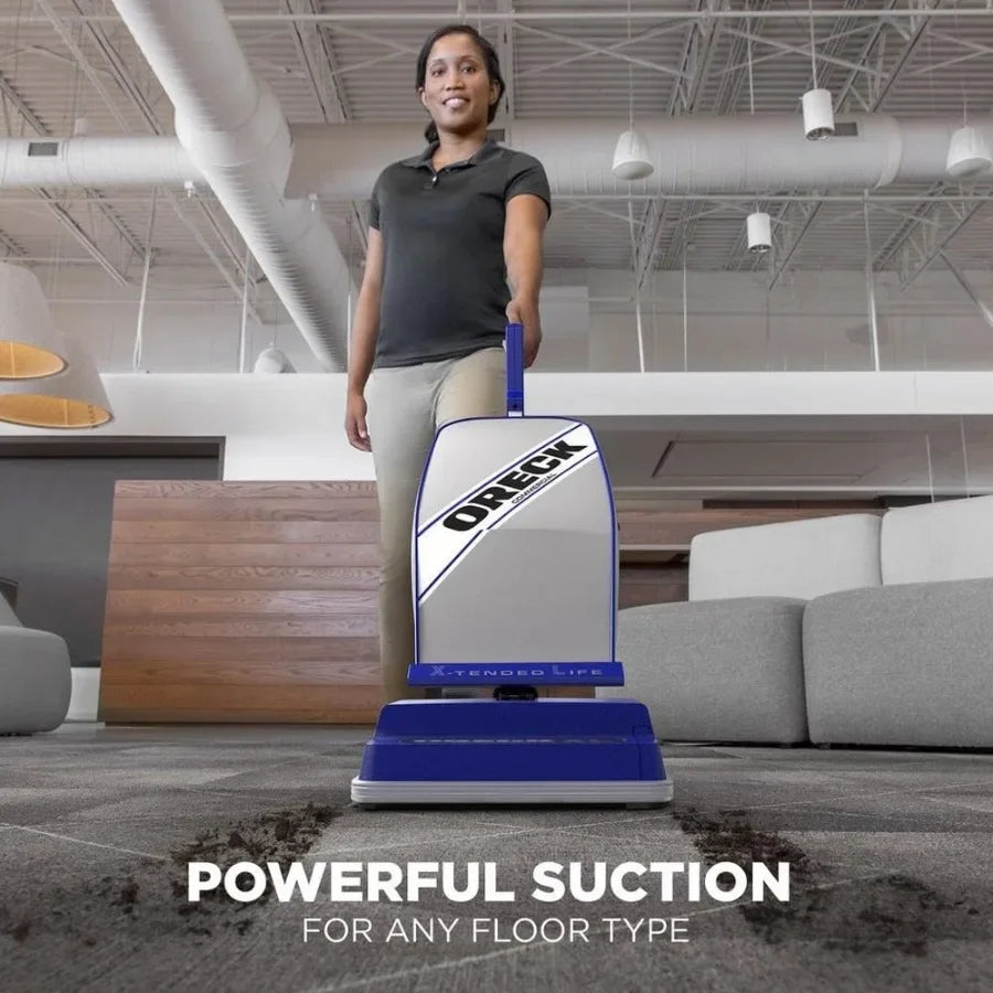 Commercial XL Upright Vacuum Cleaner, Lightweight Bagged Vacuum for Commercial Use, Strong Suction for Hard Floors and Carpets Home Office Cleaning