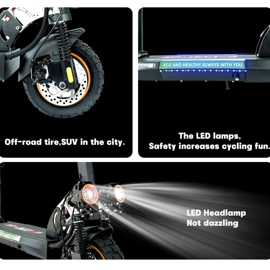 EU UK US Warehouse Stock 48V 16Ah 10 Inch Off Road 800 Power 45KM/H Electric Scooter 2 Wheel for Adults