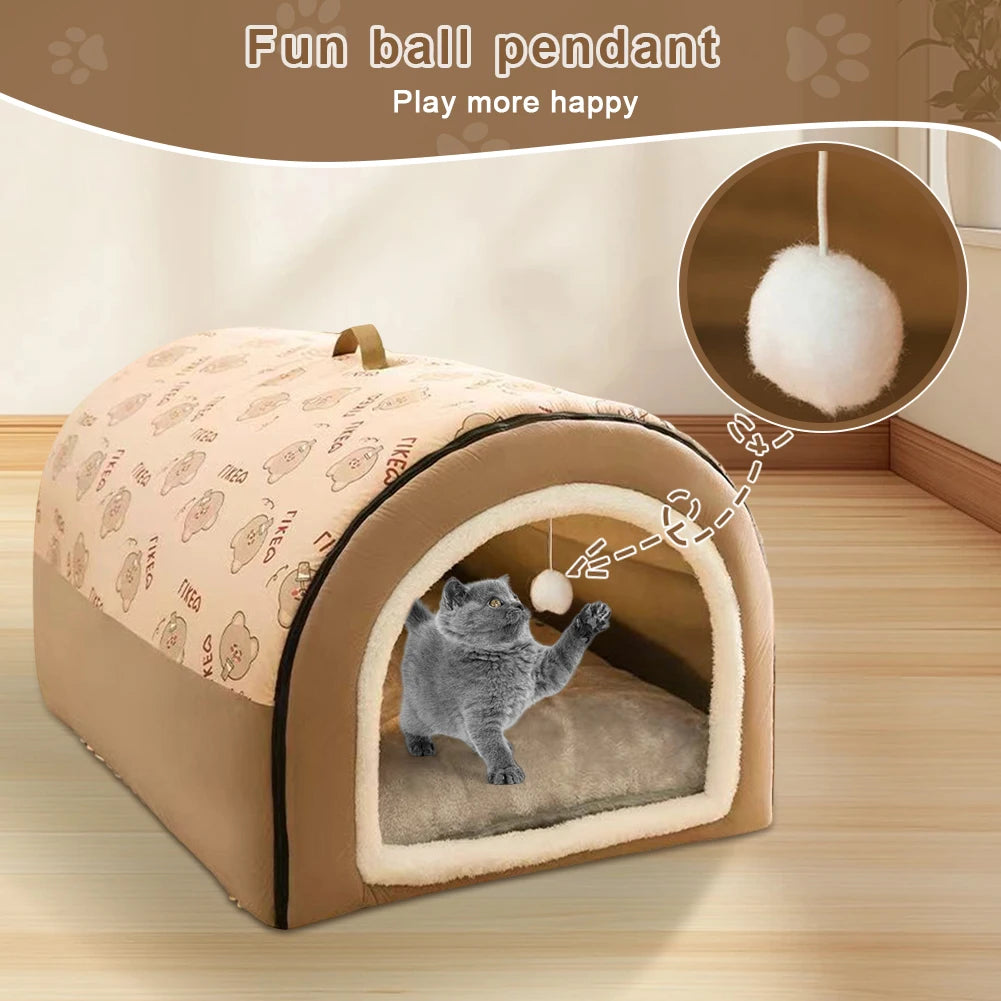 Dog Kennel Detachable Warm Winter Dog House Mat Washable Dog Cave Shelter Comfortable Soft Tent Dog House Dogs Cats Pet Supplies