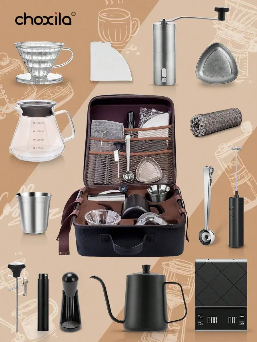 Coffee Set (Including Camping Box), No.02 Drip Coffee Set, Manual Coffee Maker Set, Portable Coffee Gift Set, Travel Coffee Acce