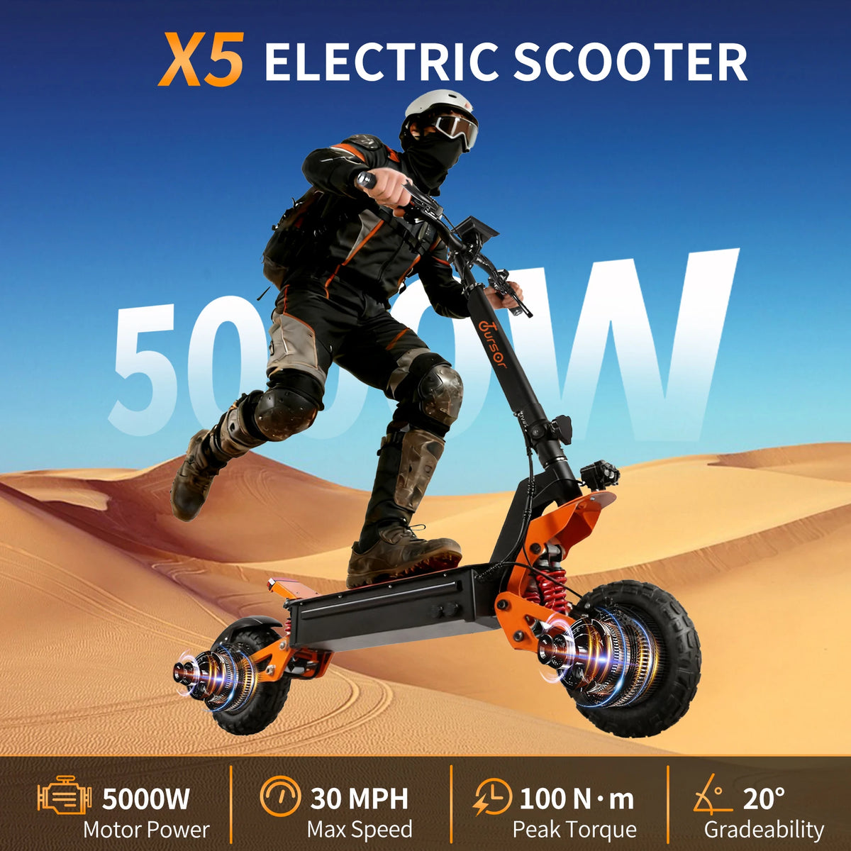 US Stock Foldable Electric Scooter 11inch Off Road 5000W Dual Motor Fast Speed Scooters Big LCD Screen Escooter