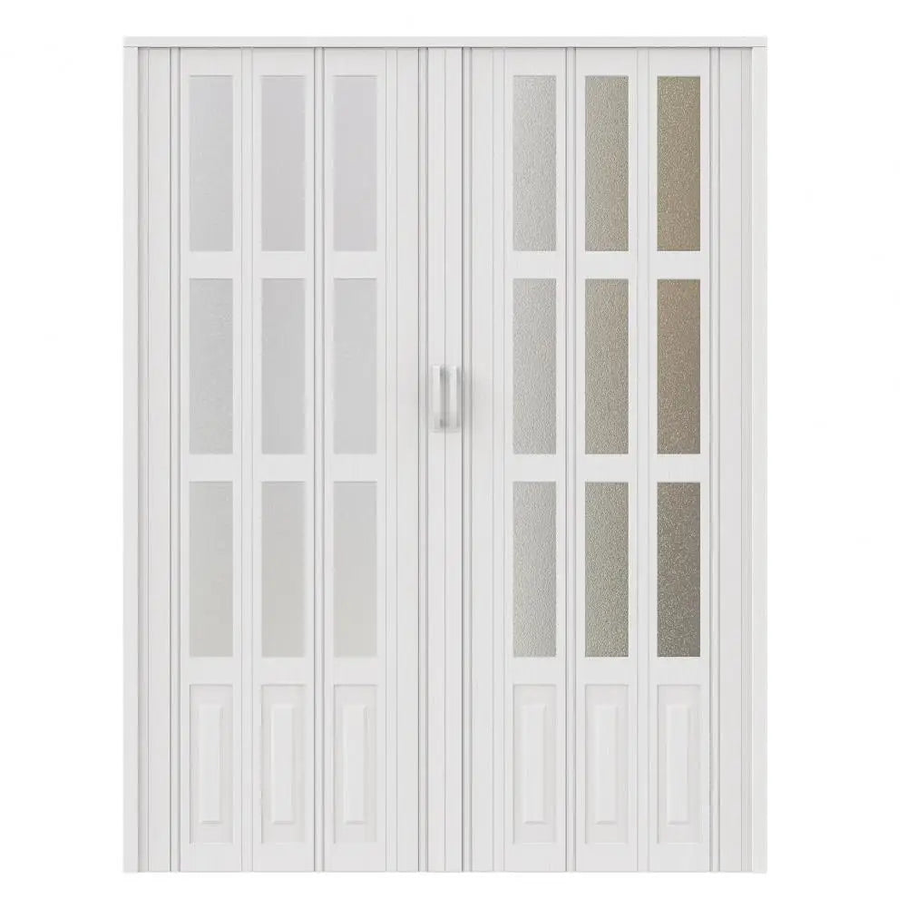 Adjustable 48-72"W x 80"H Acrylic PVC Accordion Folding Door, Single/Bi Fold Interior Door for Closet Bathroom