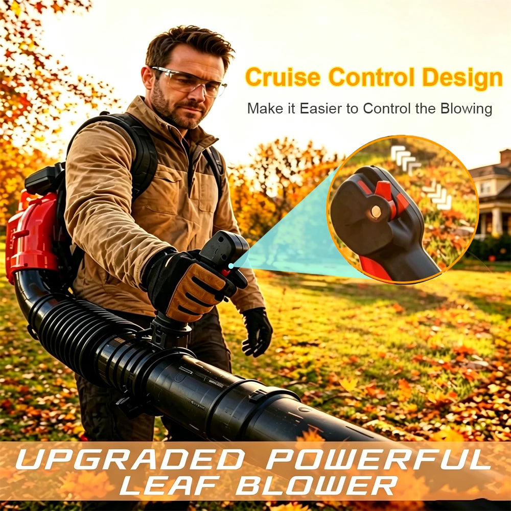 85CC High Power Gas Backpack Leaf Blower 900CFM Air Volume 280MPH Speed with 3L Fuel Tank for Heavy-Duty Yard Work And Snow Removal