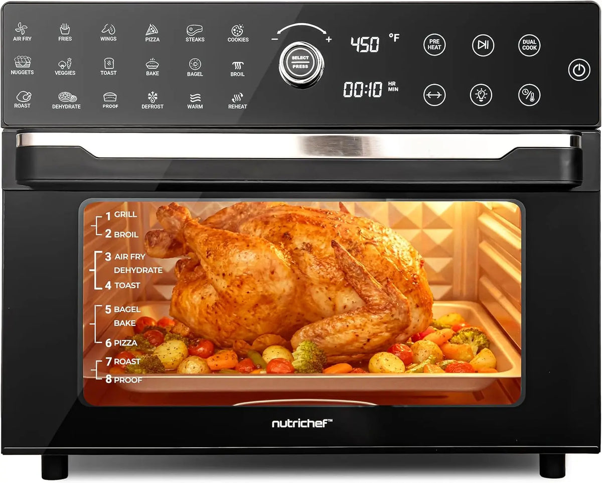 32-Quart Digital Air Fryer and Oven with 20 Presets, Dual Cook, Rotisserie, Bake Functions | Multi-Function Convection Counterto