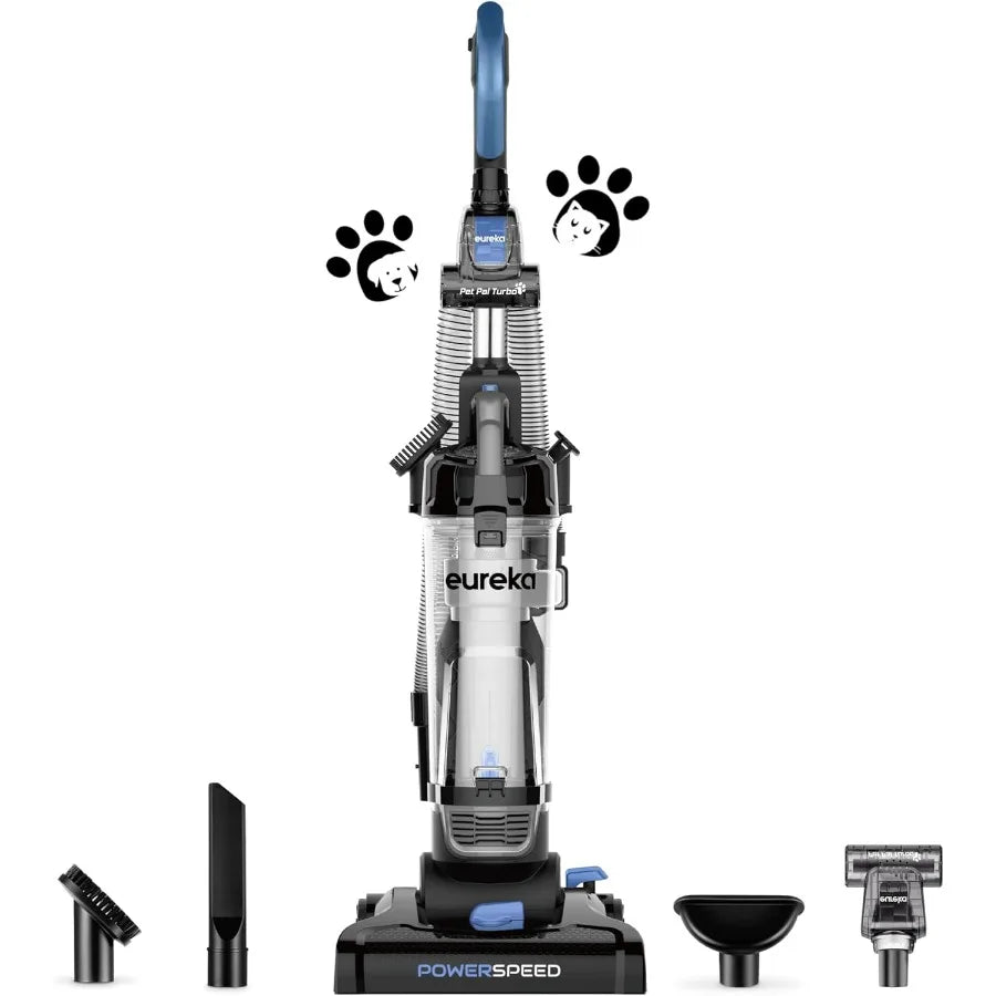 PowerSpeed Lightweight Upright Vacuum Cleaner for Carpet and Hard Floor, Powerful Bagless Upright Vacuum Cleaner for Home Pets,