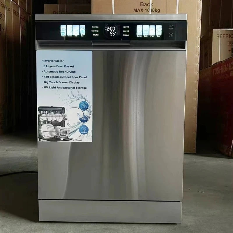 16 Place Settings Built-in & Countertop Dual-Use Dishwasher Stainless Steel Commercial Household Dish Washing Machine