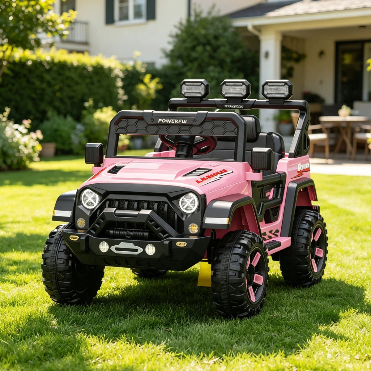 12V Kids Ride Car 4 Wheeler With 2.4G Parent Remote Dual Motors EVA Tires Bluetooth Music Soft Start Electric Toy For Ages 3-6