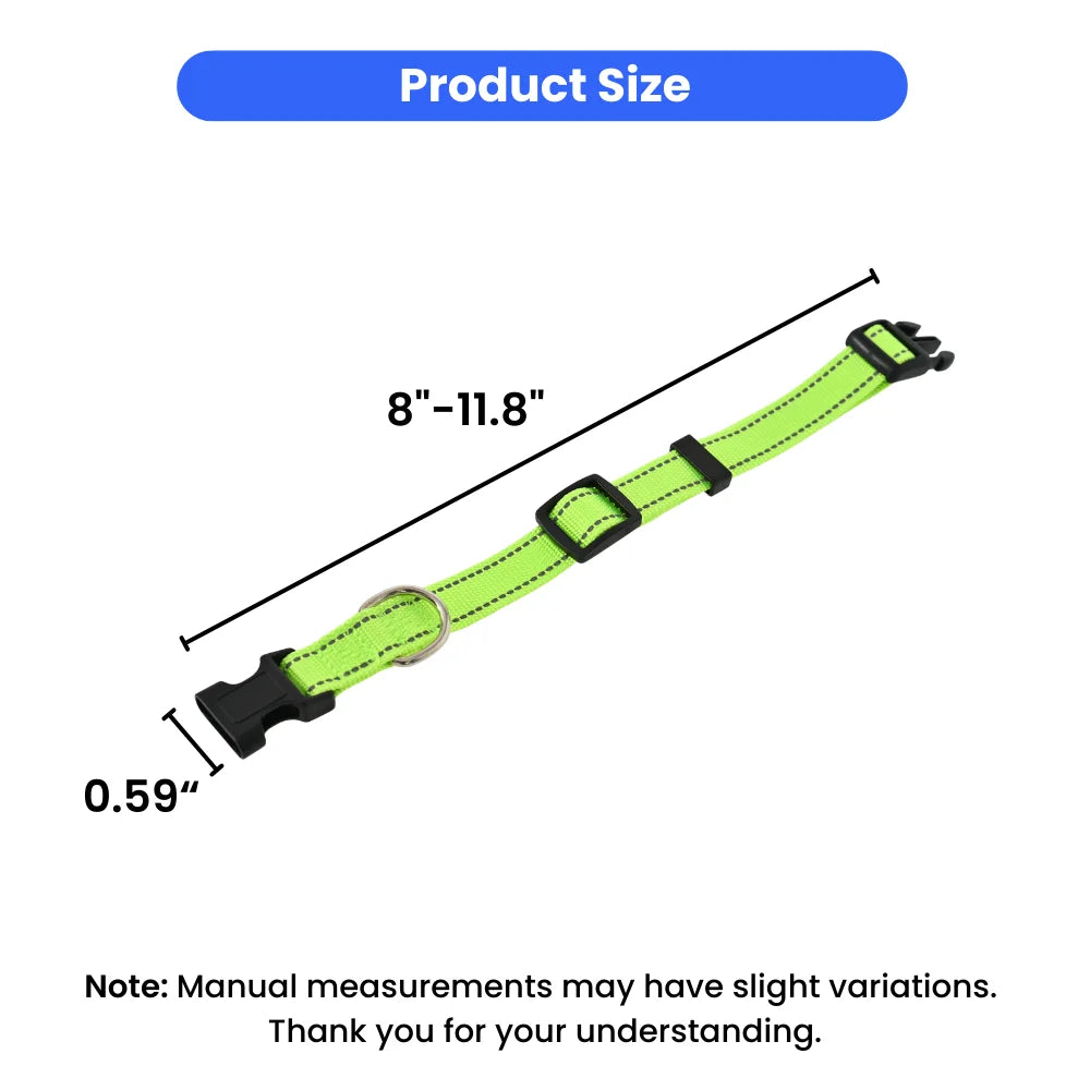 60PCS/Carton Reflective Dog Collars 3 Colors Assorted Adjustable Nylon Pet Collar with Quick Release Buckle for Small Medium Large Dogs