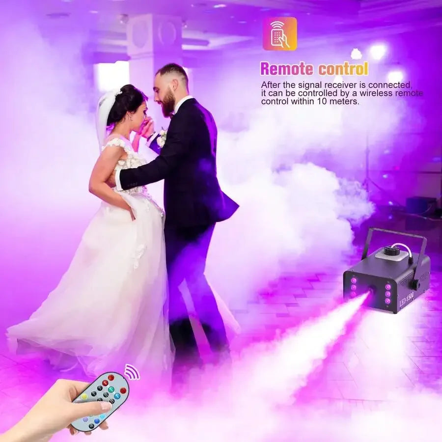 1500W Fog Machine 6 RGB LED With Remote Control Stage Smoke Equipment For Halloween Carnival Party Wedding Musical Show Club Bar