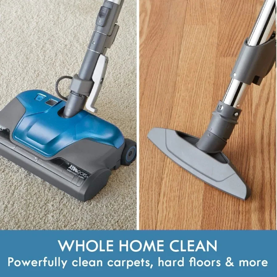 Pet Friendly Lightweight Bagged Canister Vacuum Cleaner, Powerful Suction Vacuum for Pet Hair Hard Floors and Carpets Household Home Cleaning