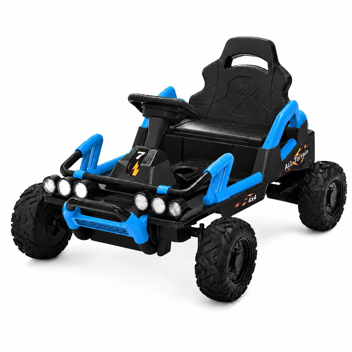 12V Kids Electric Ride On Car, Dual Motors, EVA Wheels, 6 MPH Off Road Racer, 7Ah Battery, 4 Wheel Outdoor Yard Toy For Ages 3-6
