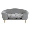 Small Dog Bed Elevated Pet Sofa Corduroy Dog Couch with Cushion Rubber Wood Legs Indoor Bed for Small Dogs Modern Pet Furniture
