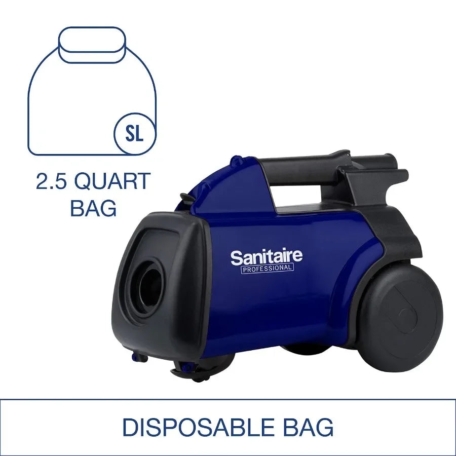 Professional Compact Canister Vacuum Cleaner SL3681A, Portable Bagged Vacuum with Strong Suction for Hard Floors Carpet, Commercial Home Office Cleaning