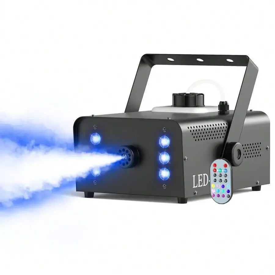 1500W Fog Machine 6 RGB LED With Remote Control Stage Smoke Equipment For Halloween Carnival Party Wedding Musical Show Club Bar