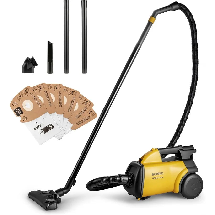3670M Canister Cleaner, Lightweight Powerful Vacuum for Carpets and Hard Floors, w/ 5bags