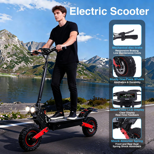 11 Inch Off Road Electric Scooter for Adults 2400W Dual Motor 48V 21Ah Battery 60km/h High Speed Long Range E Scooter