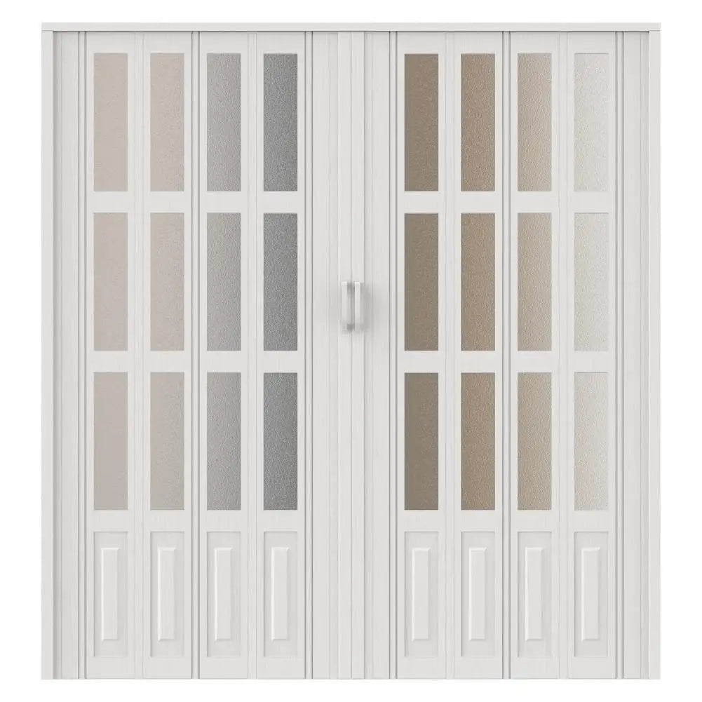 Adjustable 48-72"W x 80"H Acrylic PVC Accordion Folding Door, Single/Bi Fold Interior Door for Closet Bathroom