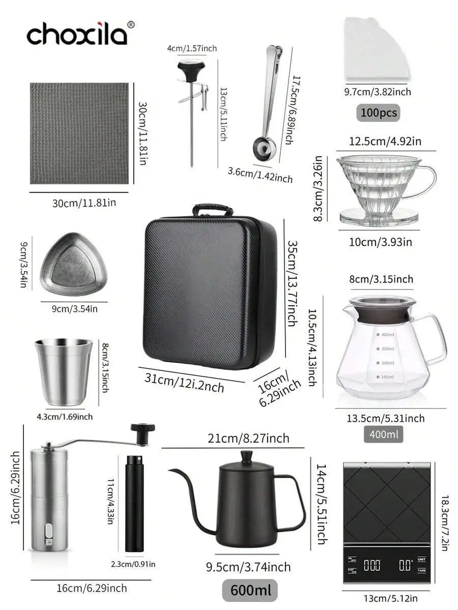 Coffee Set (Including Camping Box), No.02 Drip Coffee Set, Manual Coffee Maker Set, Portable Coffee Gift Set, Travel Coffee Acce
