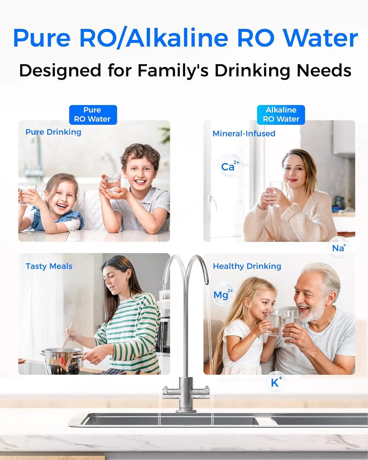 Waterdrop T4-A Alkaline pH+ Reverse Osmosis Water Filter, Dual Flow, NSF/ANSI 372 Certified, 10-Stage