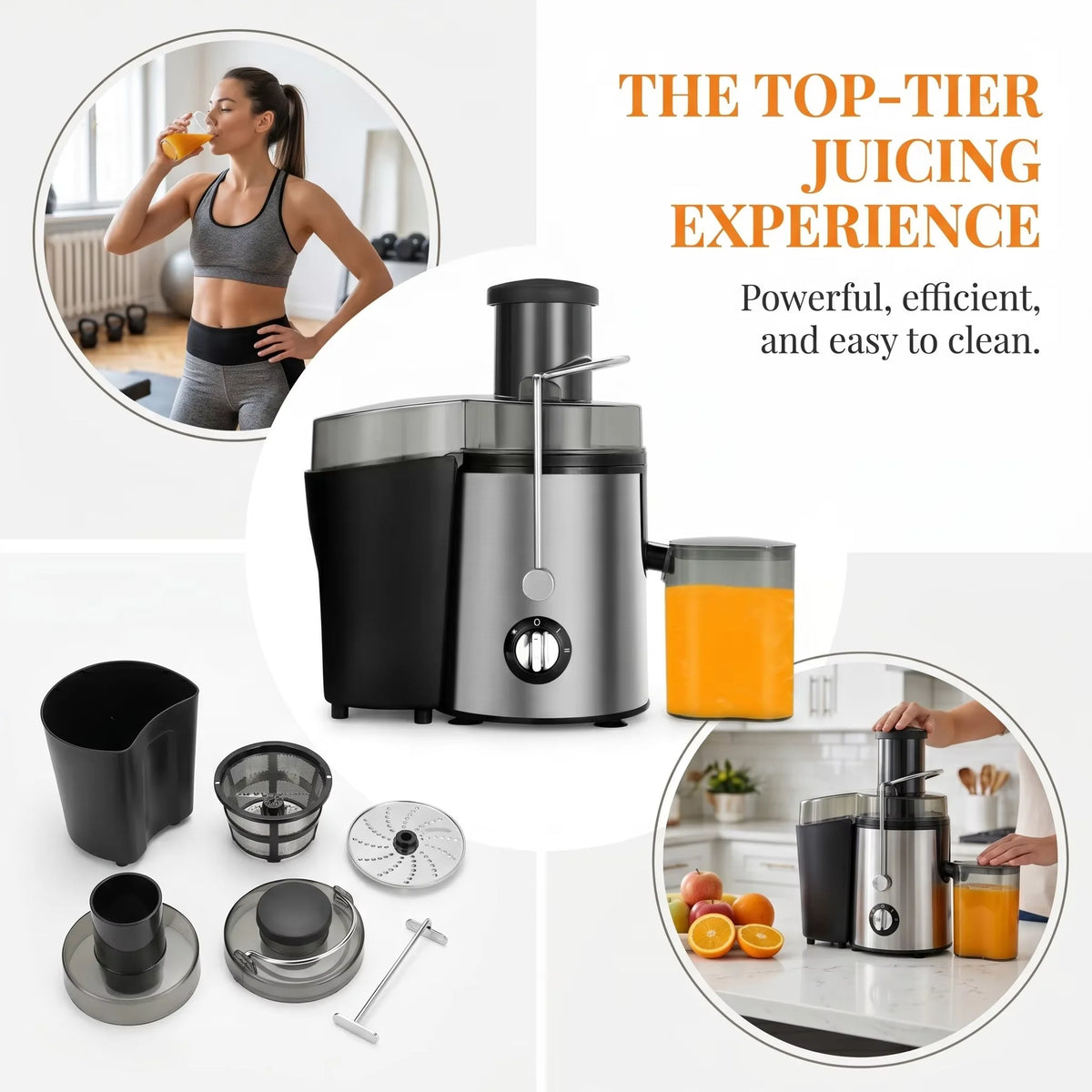Bestselling Stainless Steel Juicer! 800W High Power, Residue-Free Fresh Juice, Healthy Drinks Made Effortlessly