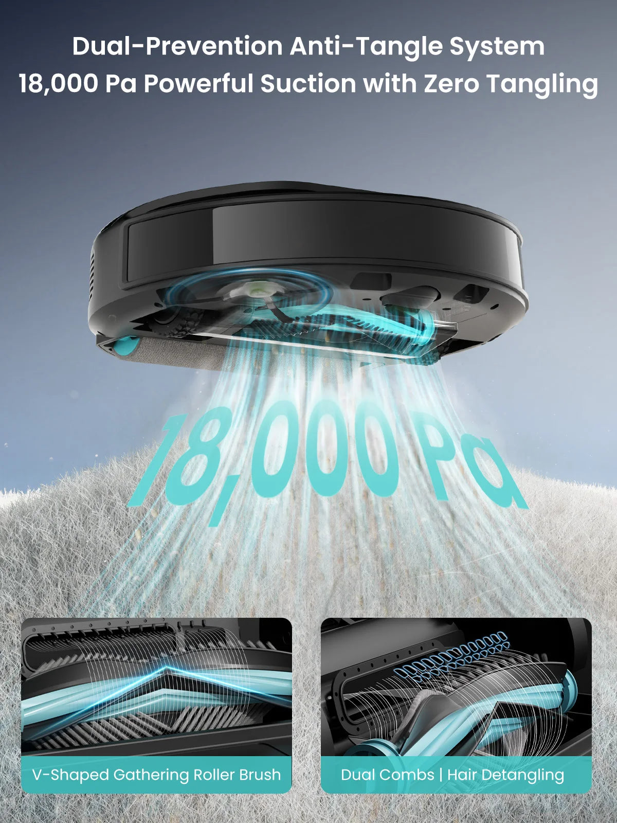 Lefant M5 Pro Robot Vacuum and Mop, 18000Pa Suction, PSD 2.0 Obstacle Avoidance, All-in-One Robot Vacuum 120 Day Self-Emptying, Self Cleaning Mop, Auto Drying, Supports 2.4G/5G WiFi,