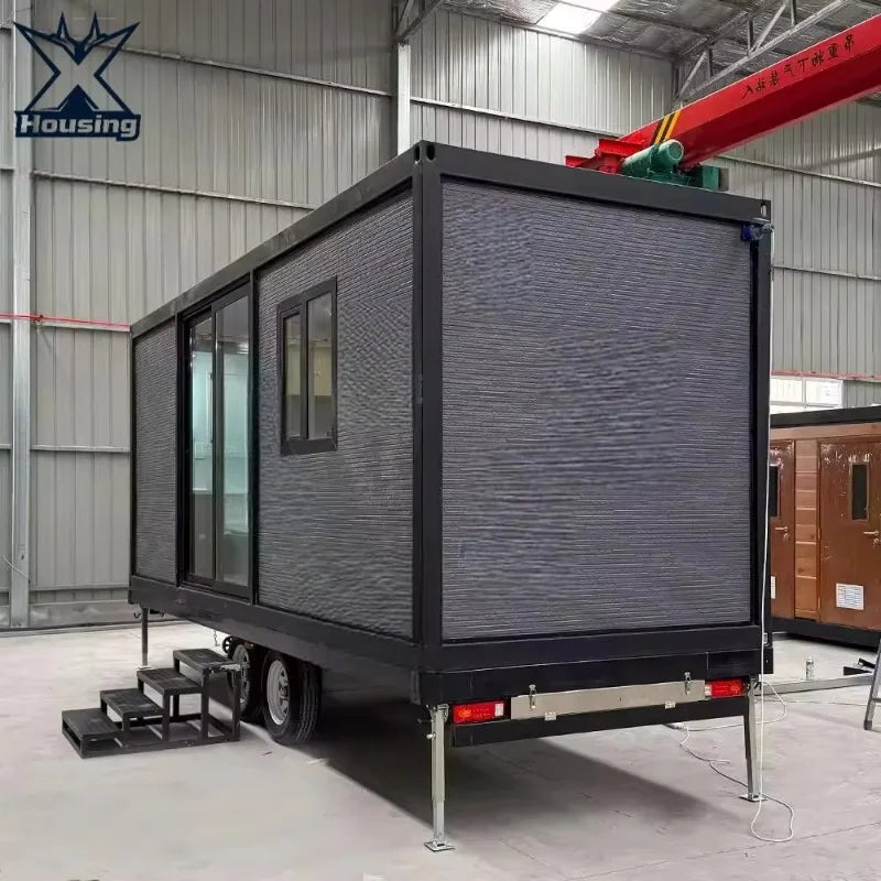Luxury Expandable Container House on Wheels 20ft 40ft Prefab Modular Tiny Home for Villa Glamping Hotel Custom