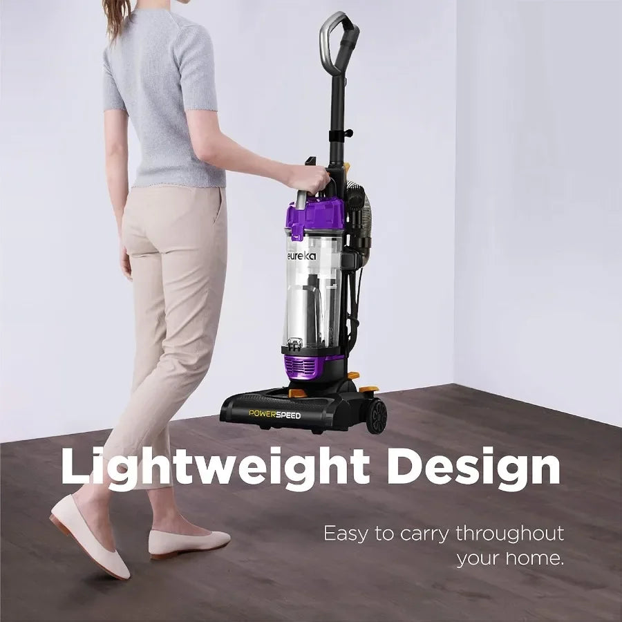 Eureka NEU182B PowerSpeed Bagless Upright Vacuum Cleaner, Lightweight, 5 Height Adjust, Pet Hair Cleaning for Carpet Hard Floor, Washable Filter, XL Dust Cup