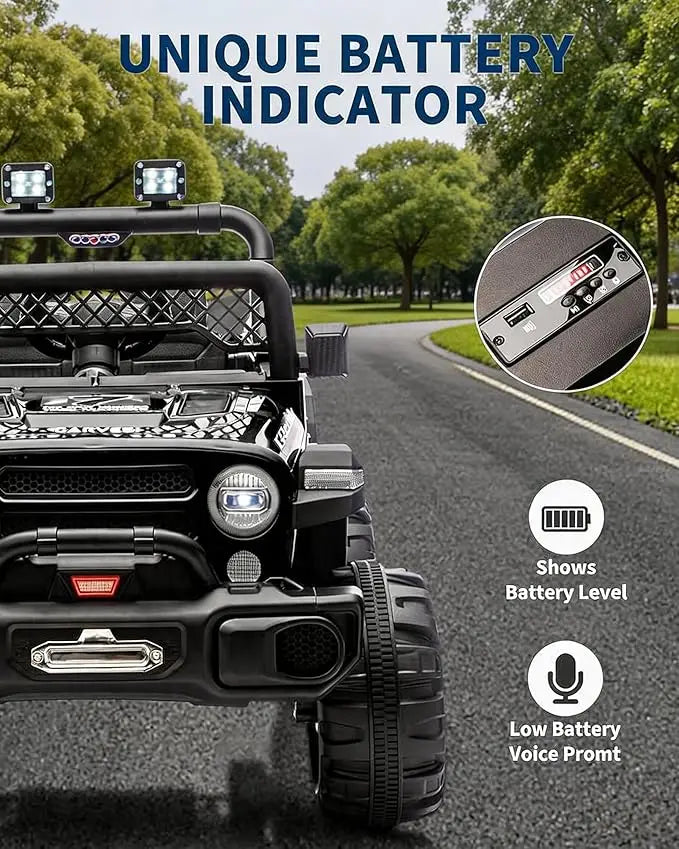 12V Kids Ride On Car, 2 Seater Electric Toy Car for Toddlers and Children, Ride On Toys with Parent Remote Control, Battery-Powered w/Music & LED Lights
