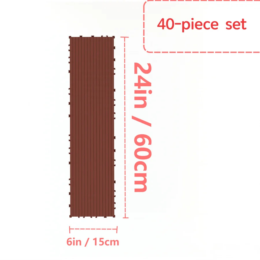 Upgraded Interlocking Deck Tiles, Extra Long Thick Outdoor Patio Flooring, Heavy-Duty Snap-Lock Plastic Patio Tiles, Anti-Slip S