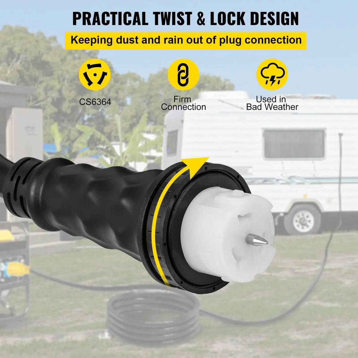 75Ft 50 Amp Generator Extension Cord,N14-50P & SS2-50R & CS6364 4 Prong, 50 Amp Generator Cord 125V 250V with Twist Lock