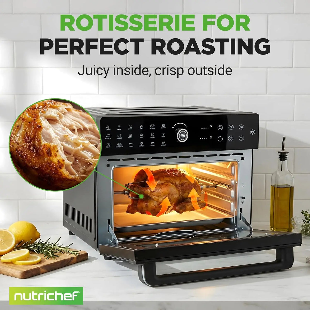 32-Quart Digital Air Fryer and Oven with 20 Presets, Dual Cook, Rotisserie, Bake Functions | Multi-Function Convection Counterto