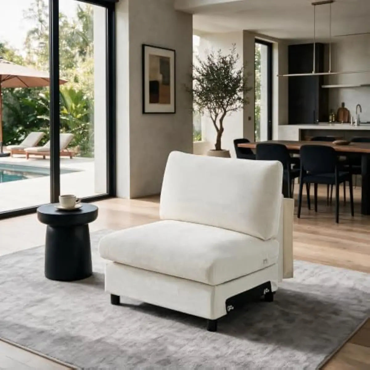115 Inch Extra Wide L Shaped Sectional Sofa with Deep Seating and Detachable Cushions, Tool Free Modular Design for Living Room